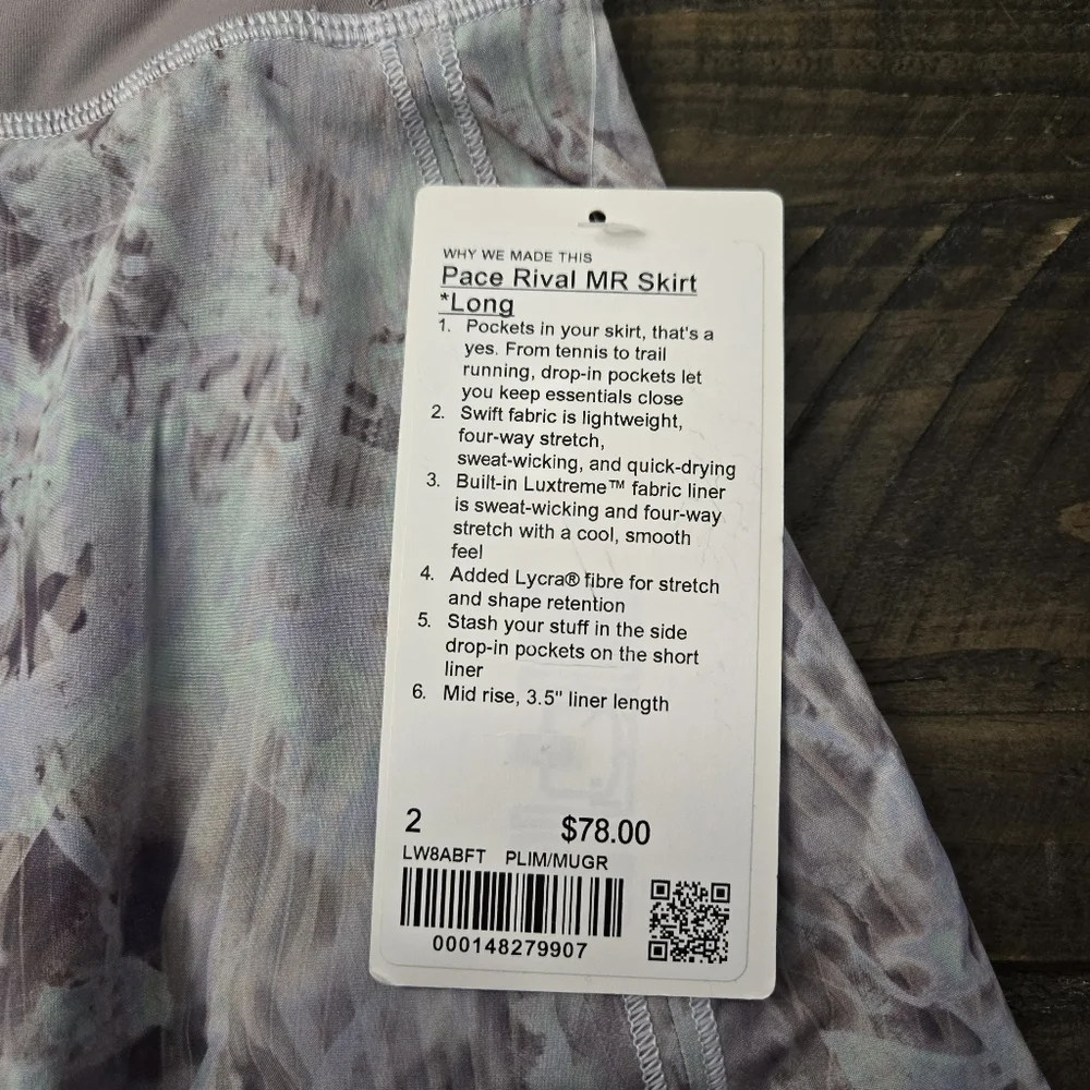 LULULEMON Pace Rival Skirt |‎ 2